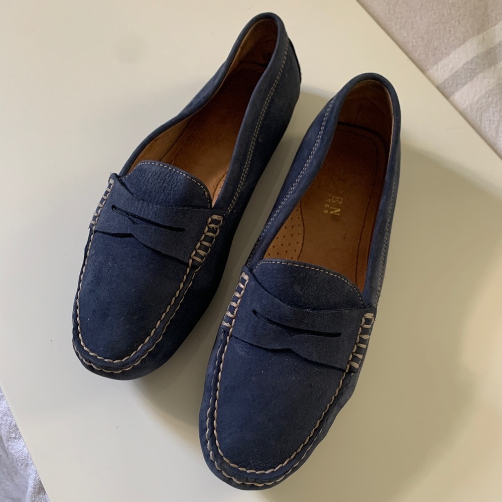 Blue Suede Driving Moccasins